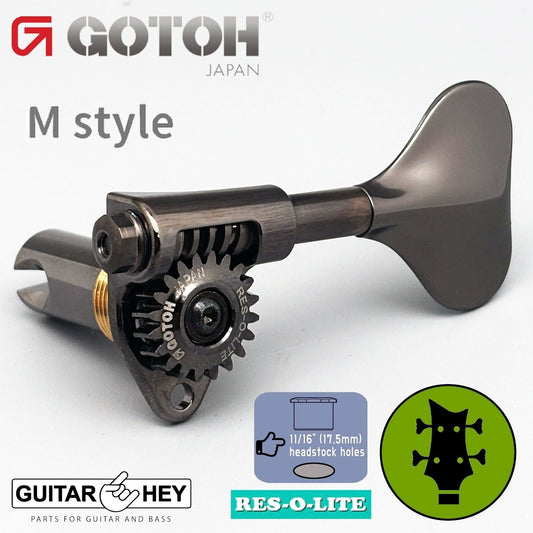 NEW Gotoh GRL510M-12 RES-O-LITE Bass 4-String SET, 11/16" Tuners 2x2 - COSMO BK