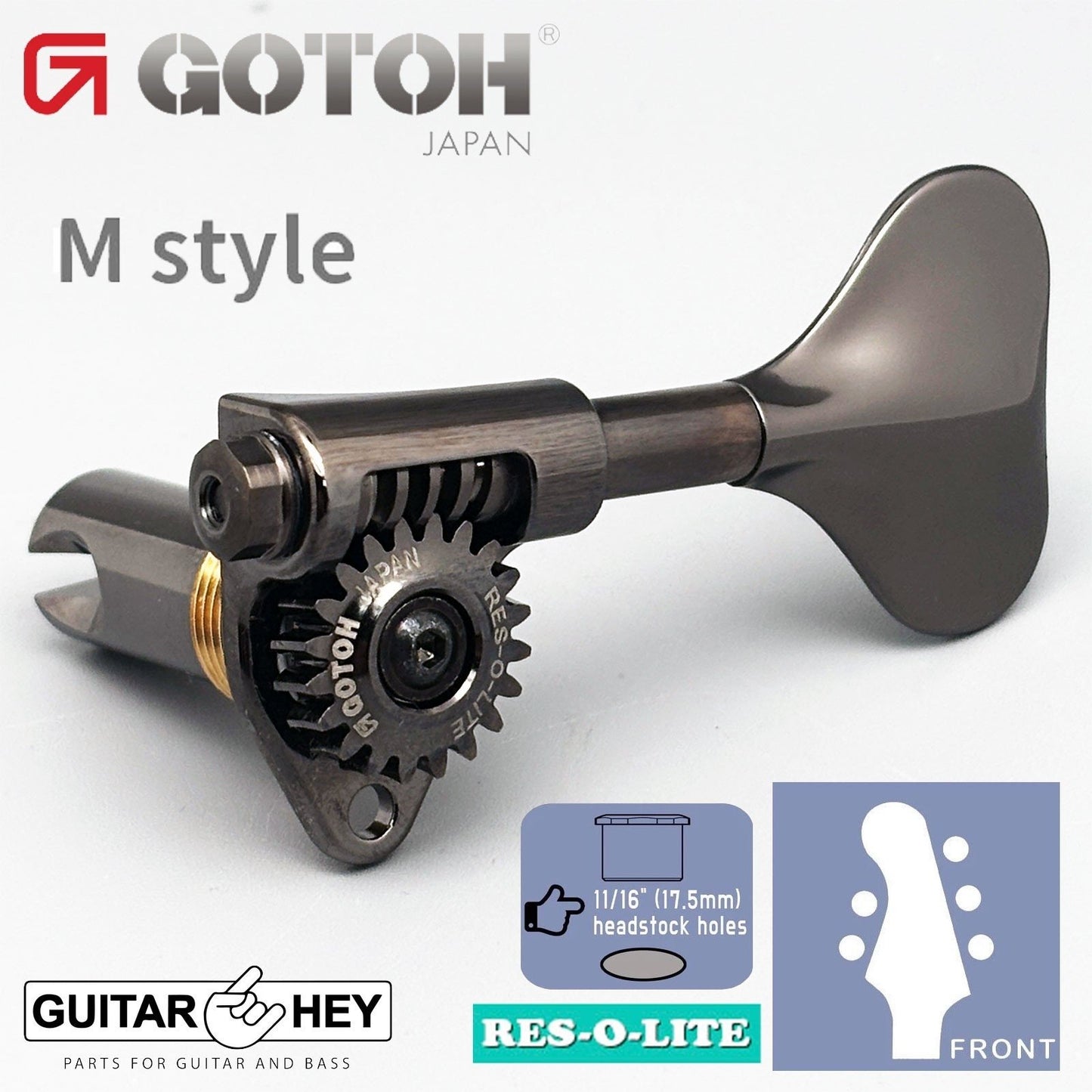 NEW Gotoh GRL510M-12 RES-O-LITE Bass 5-String SET L2+R3 11/16" Tuners 2x3 COSMO