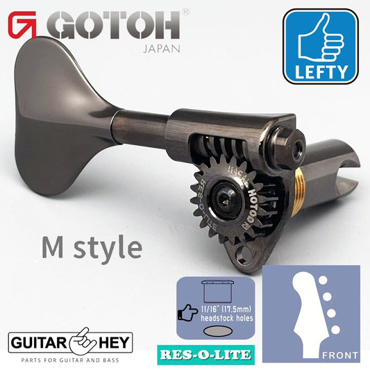NEW Gotoh GRL510M-12 RES-O-LITE Bass 4-String SET LEFTY 11/16" Tuners - COSMO BK
