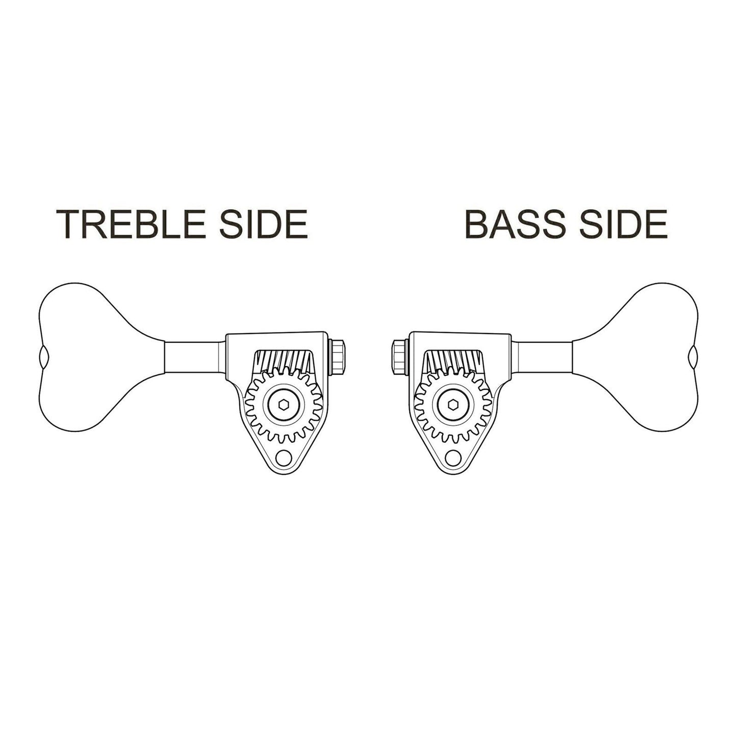 NEW Gotoh GRL510M-12 RES-O-LITE Bass 5-String SET L3+R2 11/16" Tuners 3x2 COSMO