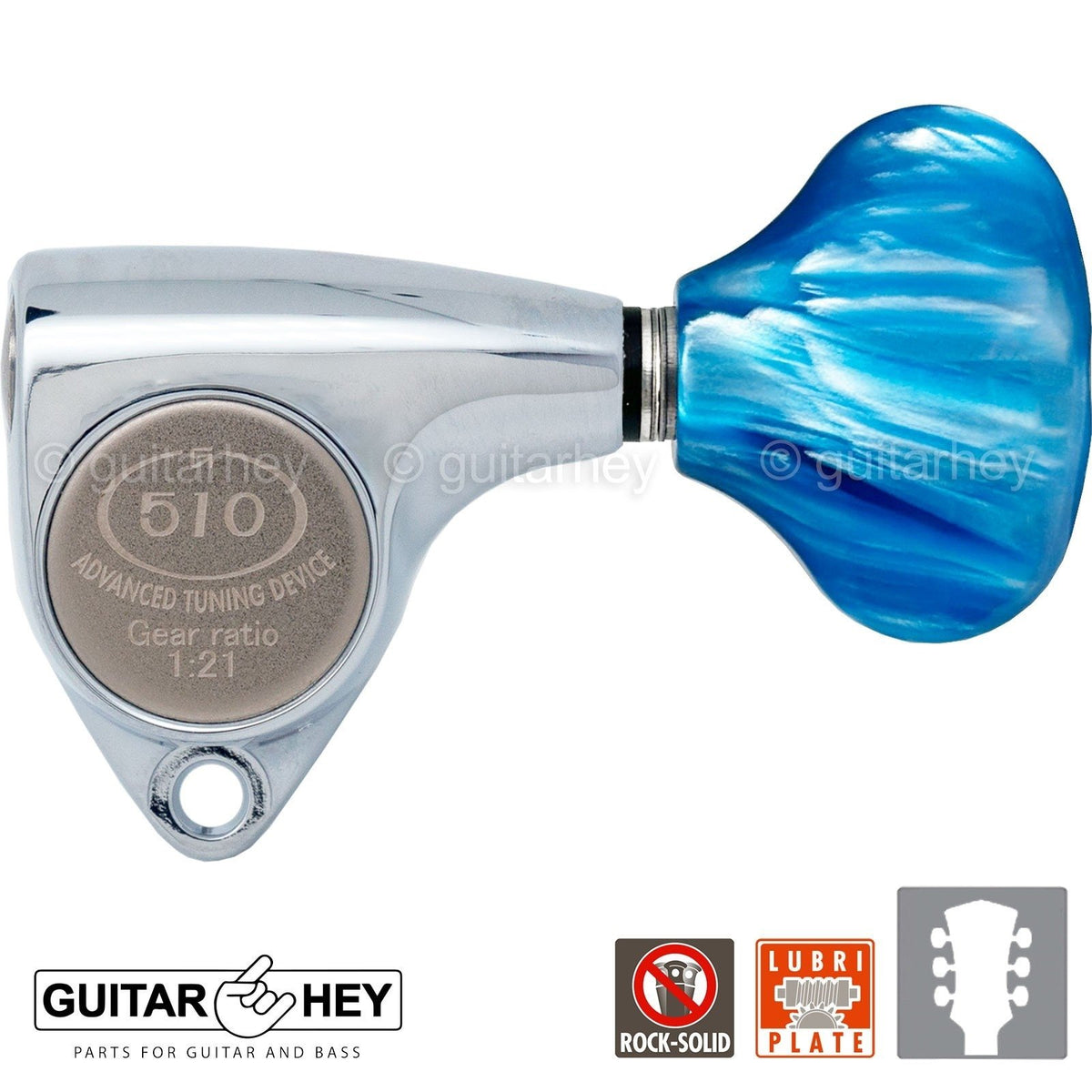 NEW Gotoh SGV510Z-QL5 Tuners L3+R3 Guitar Tuning Keys 1:21 Ratio, 3x3 - CHROME