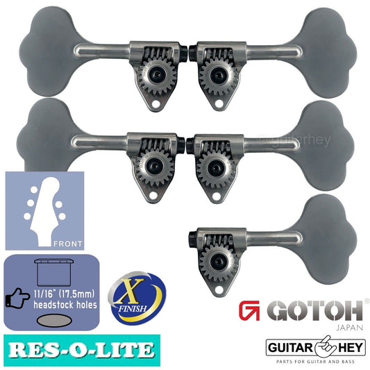 NEW Gotoh GRL510C-12 Bass L3+R2 Tuners 11/16" RES-O-LITE - ANTIQUE X-CHROME