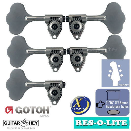 NEW Gotoh GRL510C-12 Bass L2+R3 Tuners 11/16" RES-O-LITE - ANTIQUE X-CHROME