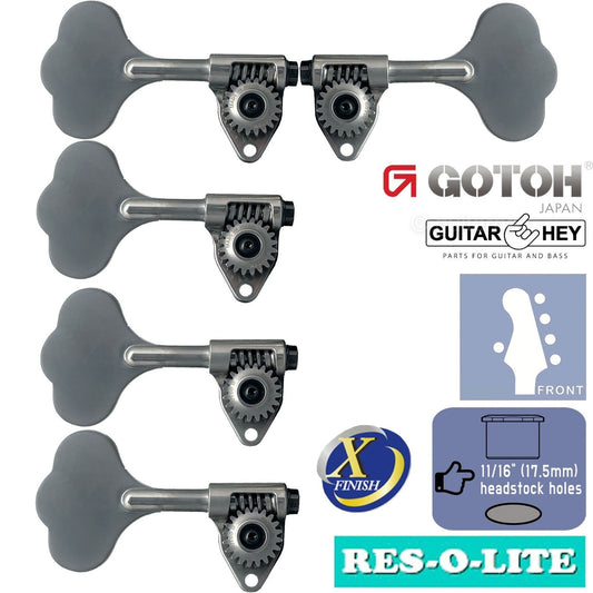 NEW Gotoh GRL510C-12 Bass L1+R4 Tuners 11/16" RES-O-LITE - ANTIQUE X-CHROME