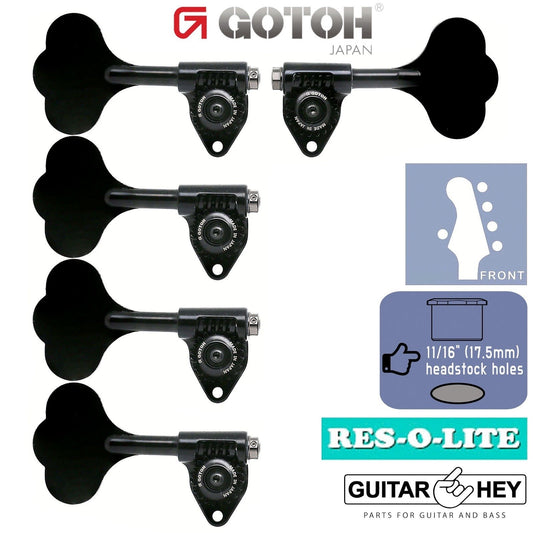 NEW Gotoh GRL510C-12 Bass 5-String Set L1+R4 Tuners 11/16" RES-O-LITE - BLACK