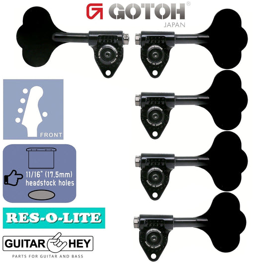 NEW Gotoh GRL510C-12 Bass 5-String Set L4+R1 Tuners 11/16" RES-O-LITE - BLACK