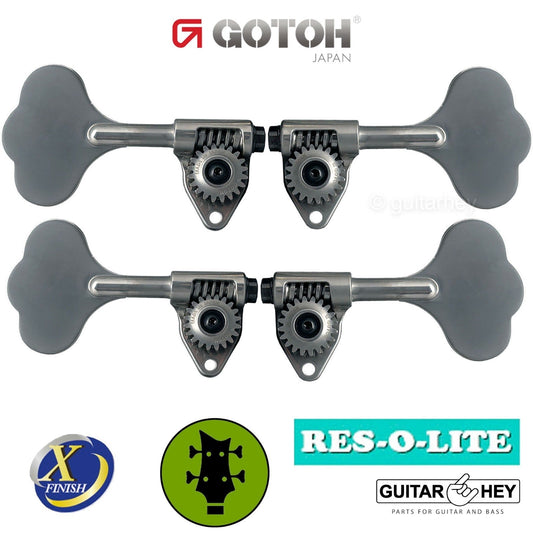 NEW Gotoh GRL510C-9 Bass L2+R2 Tuners 9/16" [14mm] RES-O-LITE, ANTIQUE X-CHROME