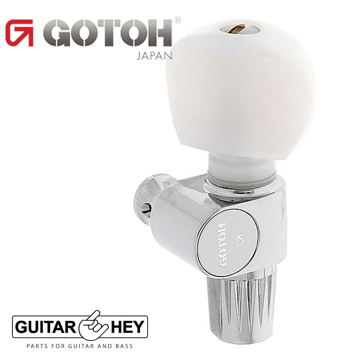 Gotoh SPBJ-5-PW 5th String BANJO Tuning Key 13:1 w/ White Pearl Knob - CHROME