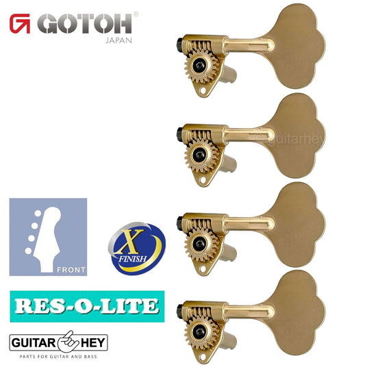NEW Gotoh GRL510C-9 Bass L4 Tuners 9/16" [14mm] RES-O-LITE, ANTIQUE X-GOLD