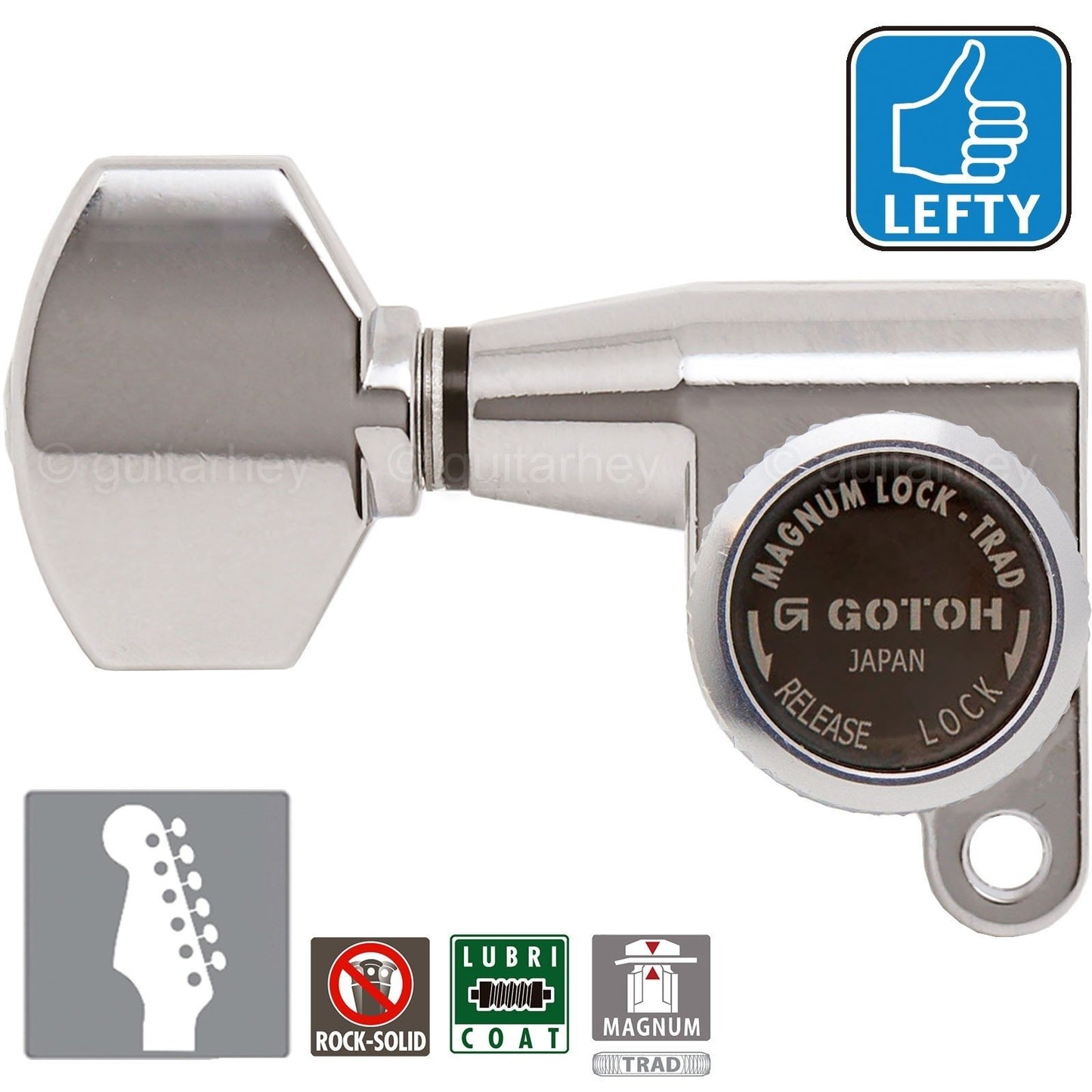 NEW Gotoh SG360-07 MGT 6 In-Line MAGNUM Locking Mini LEFT-HANDED - NICKEL