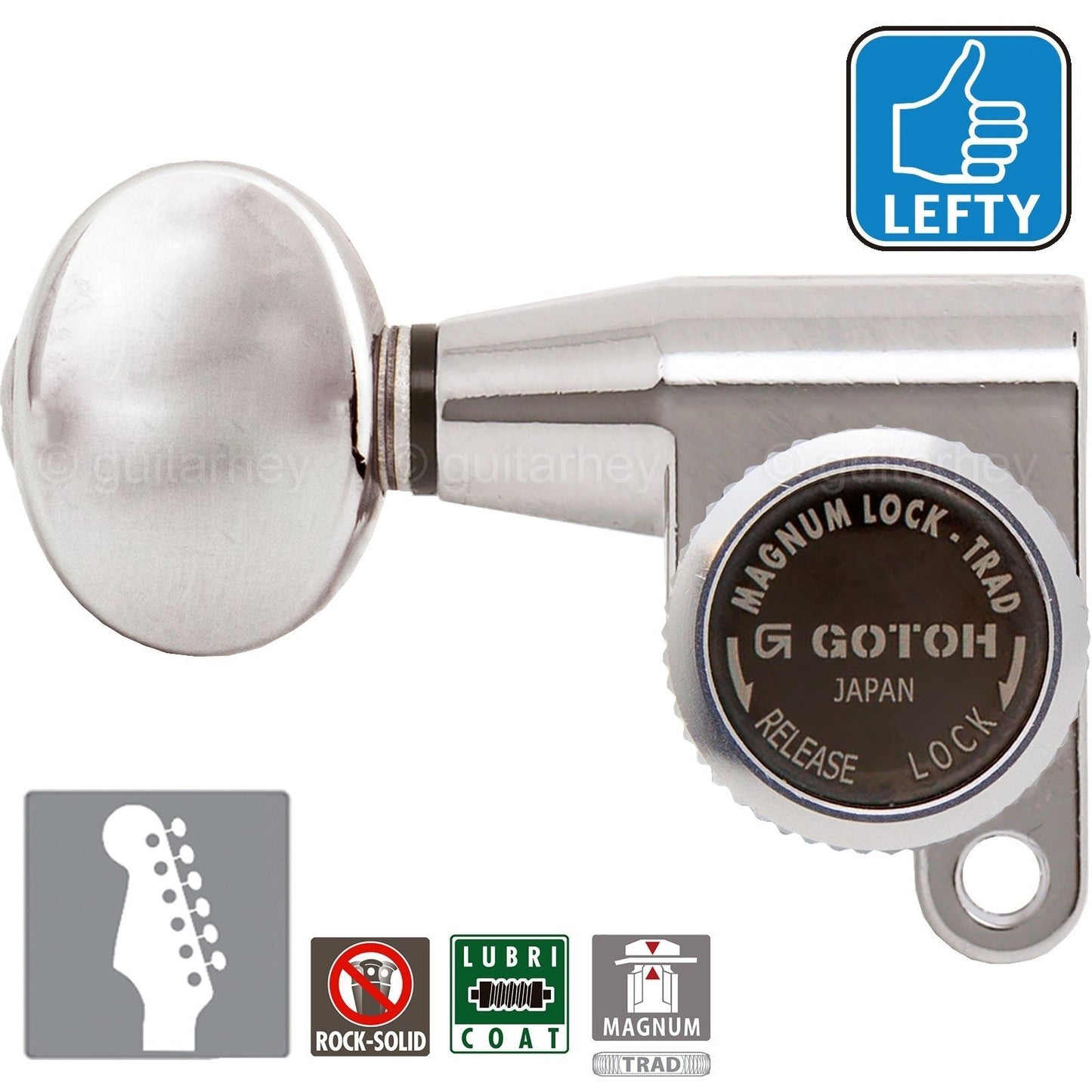 NEW Gotoh SG360-05 MGT 6 In-Line MAGNUM Locking Mini LEFT-HANDED - NICKEL