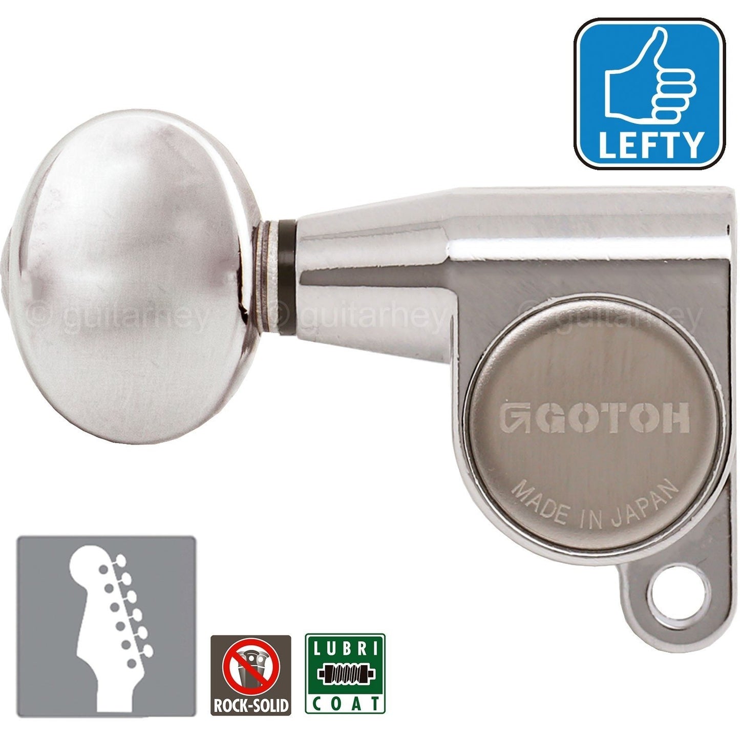 NEW Gotoh SG360-05 Mini Tuners 6 In-Line w/ Oval Buttons LEFT-HANDED - NICKEL