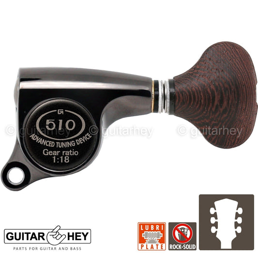 NEW Gotoh SGS510Z-TS5 MINI Tuning Keys L3+R3 Set 1:18 Ratio 3x3 - COSMO BLACK