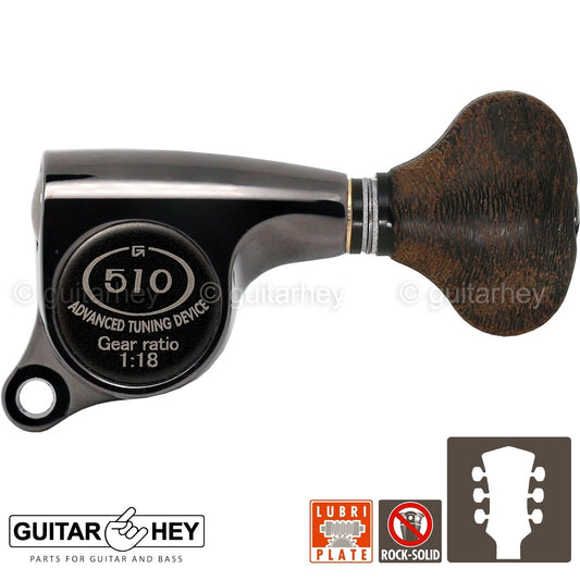 NEW Gotoh SGS510Z-ZS5 MINI Tuning Keys L3+R3 Set 1:18 Ratio 3x3 - COSMO BLACK
