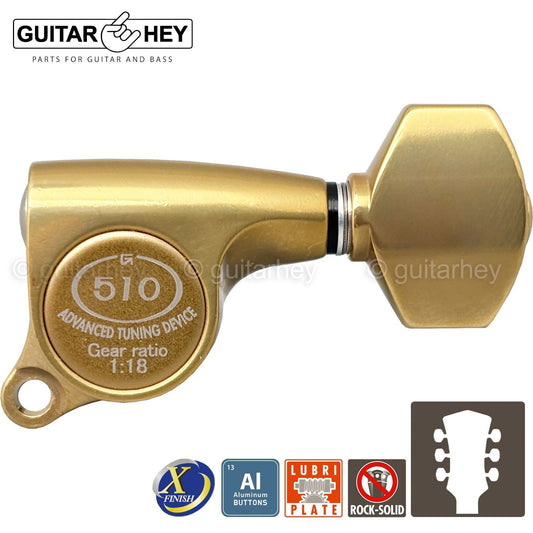 NEW Gotoh SGS510Z-A07 L3+R3 Set Mini Tuners 1:18 Ratio 3x3 - ANTIQUE X-GOLD