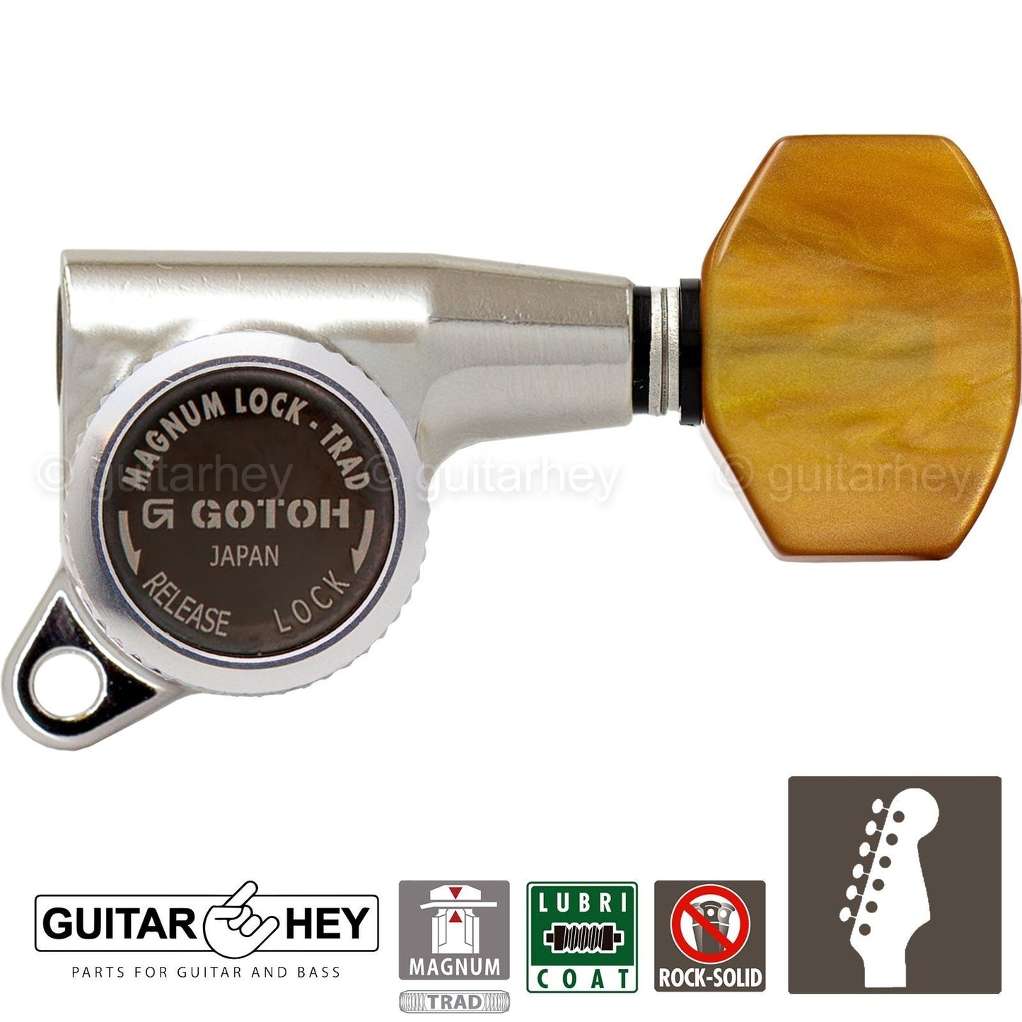 NEW Gotoh SG381-P8 MGT Locking Tuners 6 in line Set Mini Keys 16:1 - NICKEL