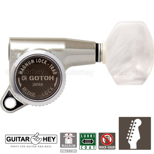 NEW Gotoh SG381-P7 MGT Locking Tuners 6 in line Set Mini Keys 16:1 - NICKEL