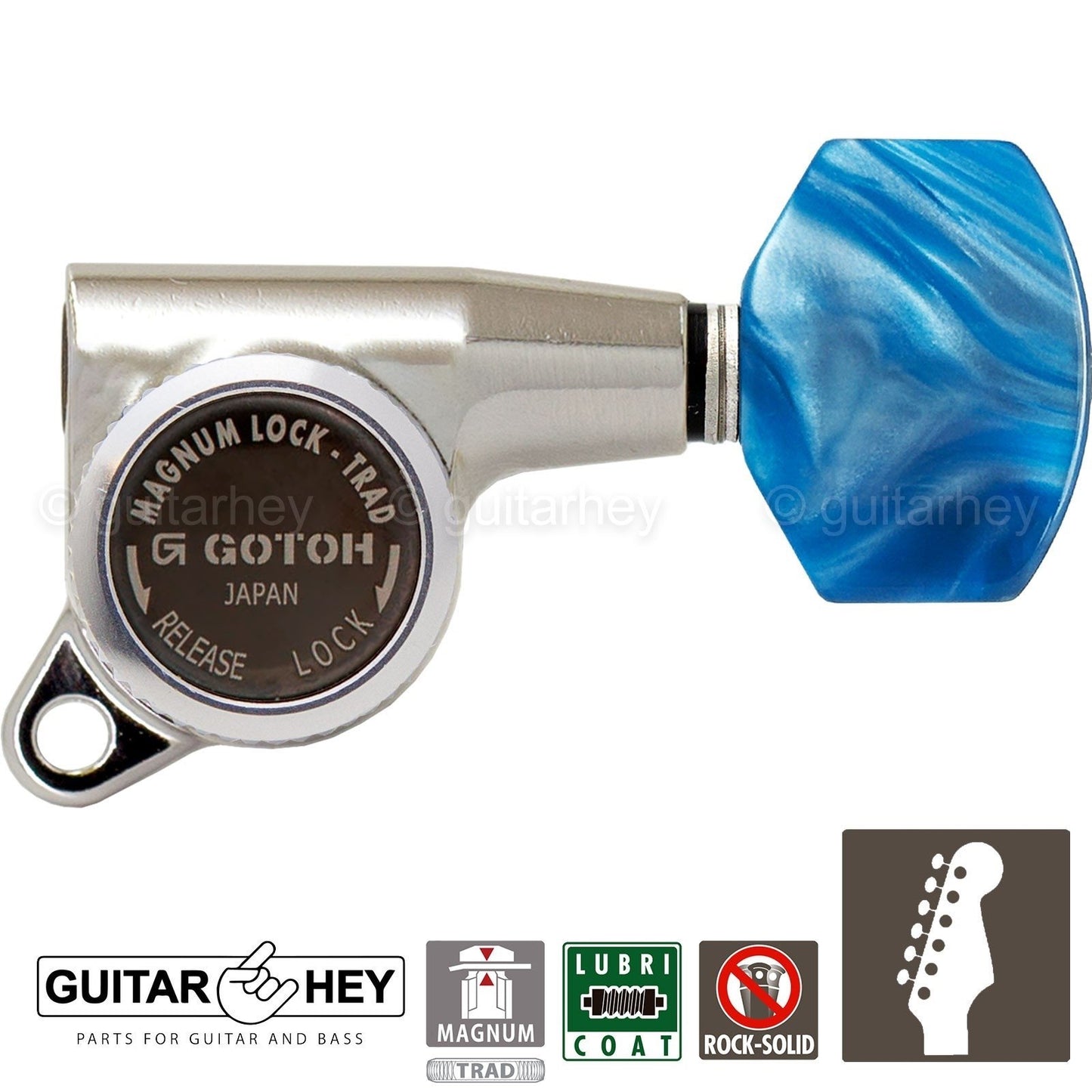 NEW Gotoh SG381-P9 MGT Locking Tuners 6 in line Set Mini Keys 16:1 - NICKEL