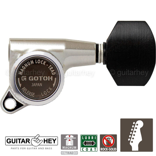 NEW Gotoh SG381-EN07 MGT Locking Tuners 6 in line Set Mini Keys 16:1 - NICKEL
