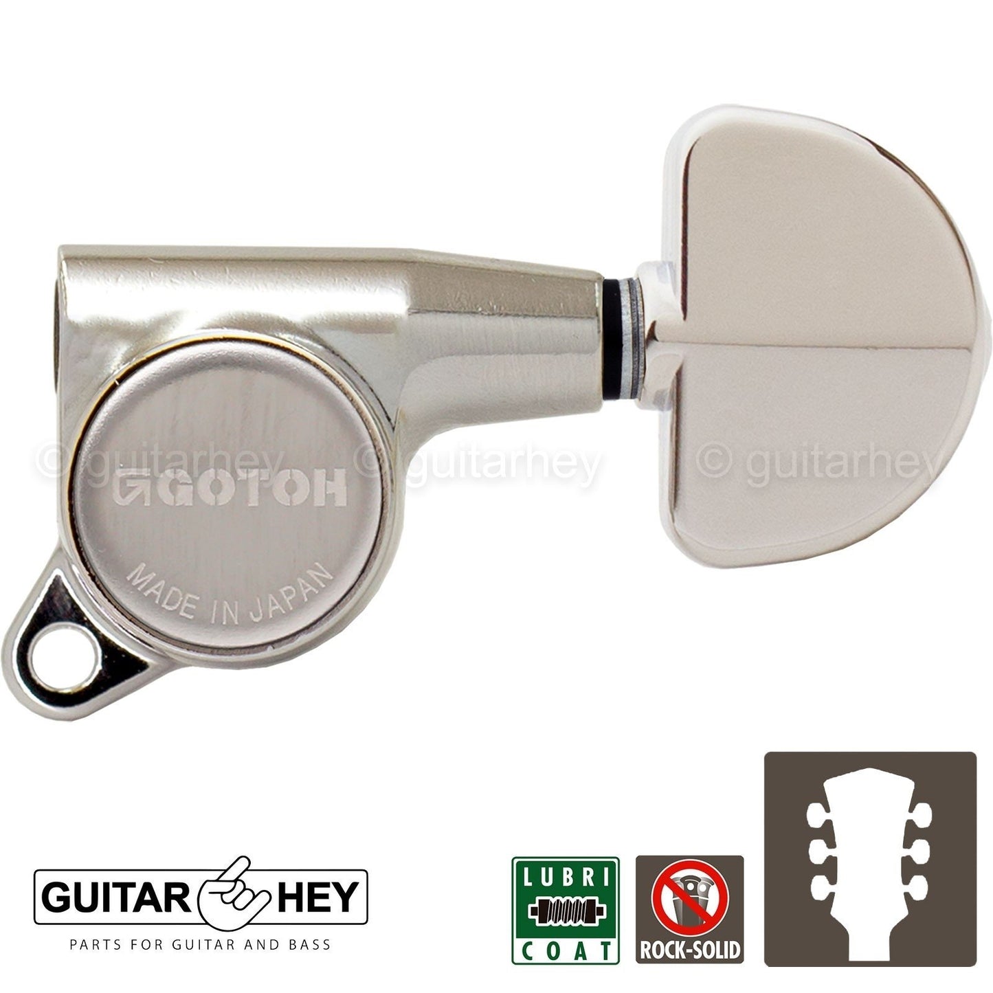 NEW Gotoh SG381-20 Guitar Tuning L3+R3 with LARGE Buttons Set 3x3 - NICKEL