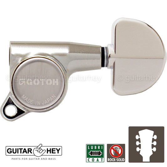 NEW Gotoh SG381-20 Guitar Tuning L3+R3 with LARGE Buttons Set 3x3 - NICKEL