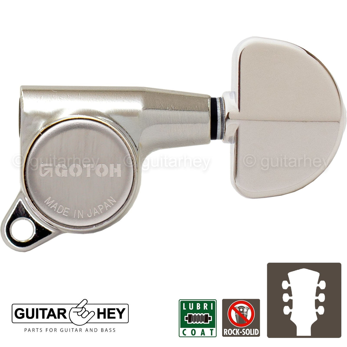 NEW Gotoh SG381-20 Guitar Tuning L3+R3 with LARGE Buttons Set 3x3 - NICKEL