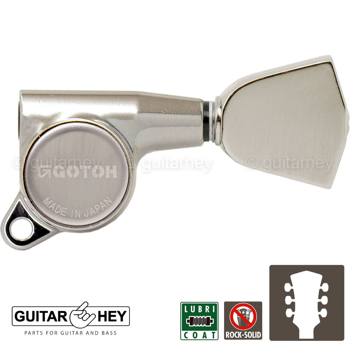 NEW Gotoh SG381-04 Guitar Tuning L3+R3 with LARGE Buttons Set 3x3 - NICKEL