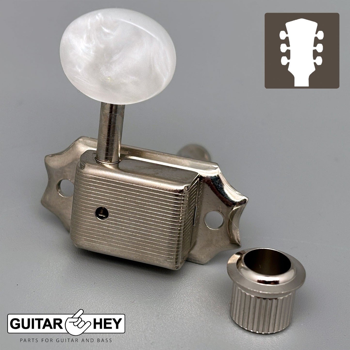 NEW Gotoh SD90-P5W Tuners Tuning Vintage Keys Set L3+R3 PEARL Buttons 3x3 NICKEL