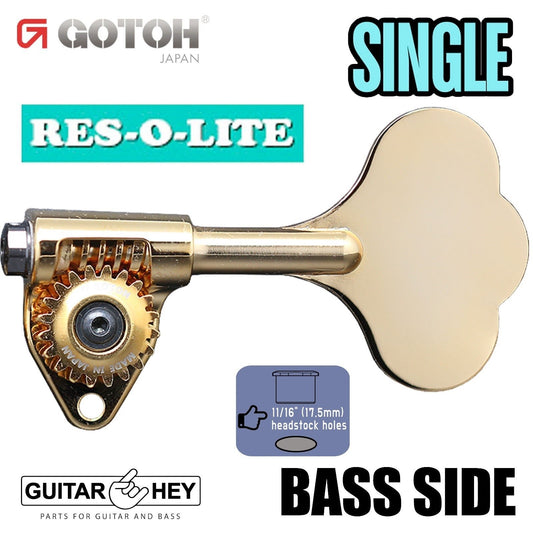 NEW (1) Gotoh GRL510C-12 RES-O-LITE Bass Machine Head BASS SIDE, SINGLE - GOLD
