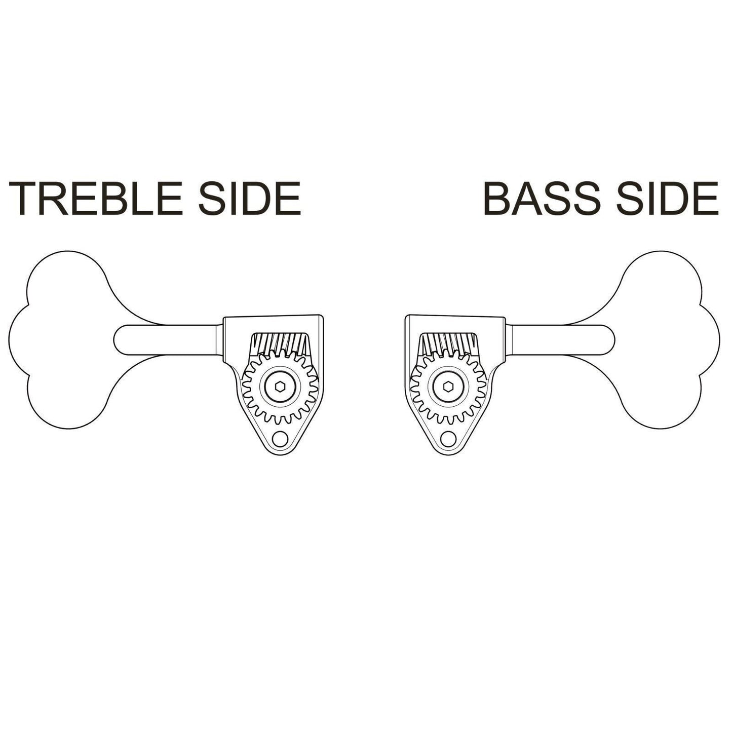 NEW (1) Gotoh GRL510C-12 RES-O-LITE Bass Machine Head BASS SIDE, SINGLE - GOLD