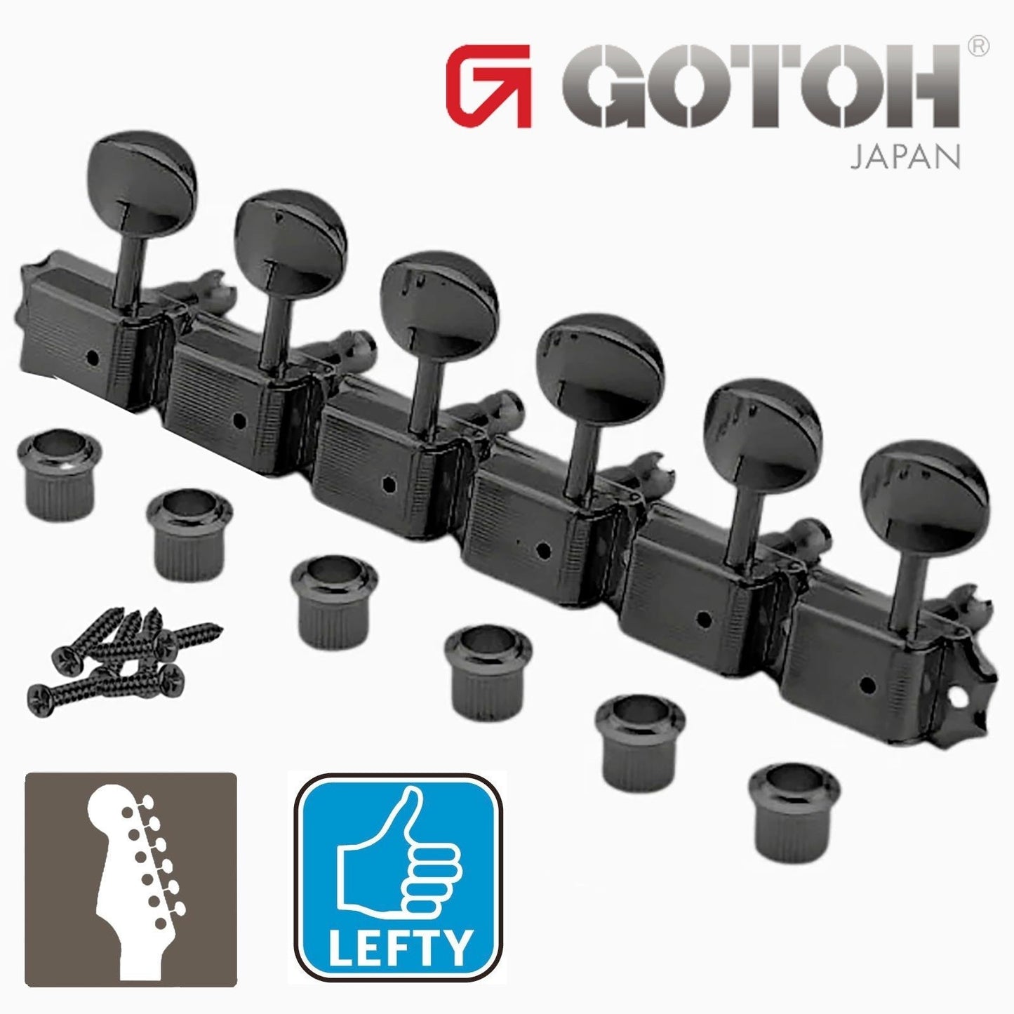 NEW Gotoh SD91-05M LEFT HANDED Vintage Tuners for Fender Strat Tele LEFTY, BLACK