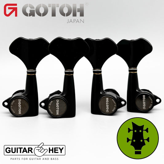 NEW Gotoh GB707 L2+R2 4-String Bass Machine Heads Tuners Set Keys 2x2 - BLACK