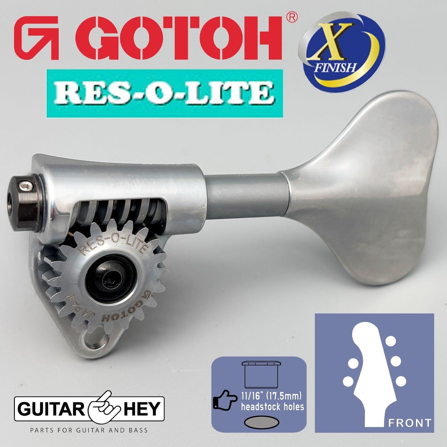 NEW Gotoh GRL510M-12 RES-O-LITE Bass 5-String L2+R3 Set 11/16", ANTIQUE X-CHROME
