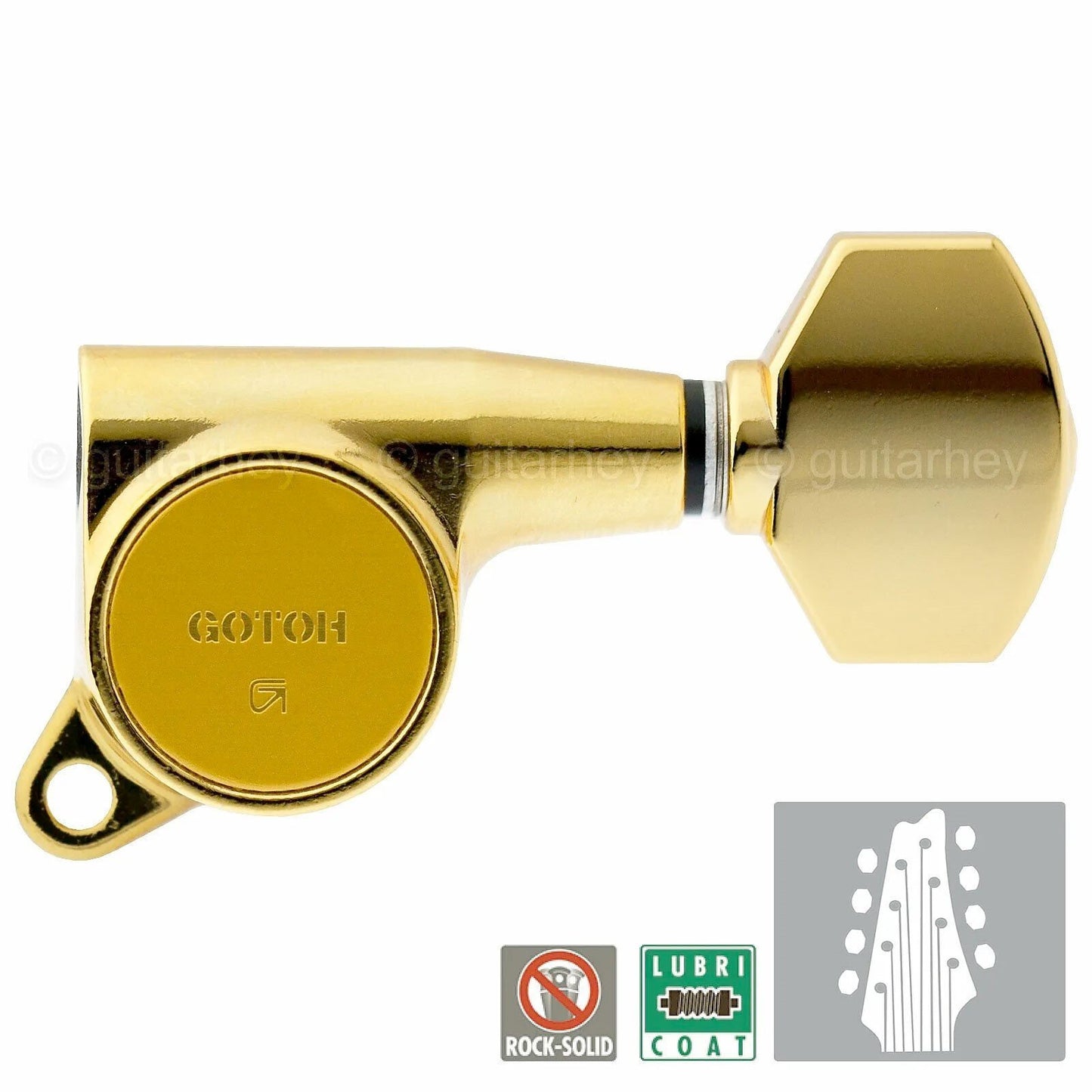 NEW Gotoh SG381-07 L4+R4 Guitar Tuners 8-String Set SMALL Buttons 4x4 - GOLD