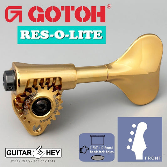 NEW Gotoh GRL510M-12 RES-O-LITE Bass 4-String in-line SET 11/16" [17.5mm] GOLD