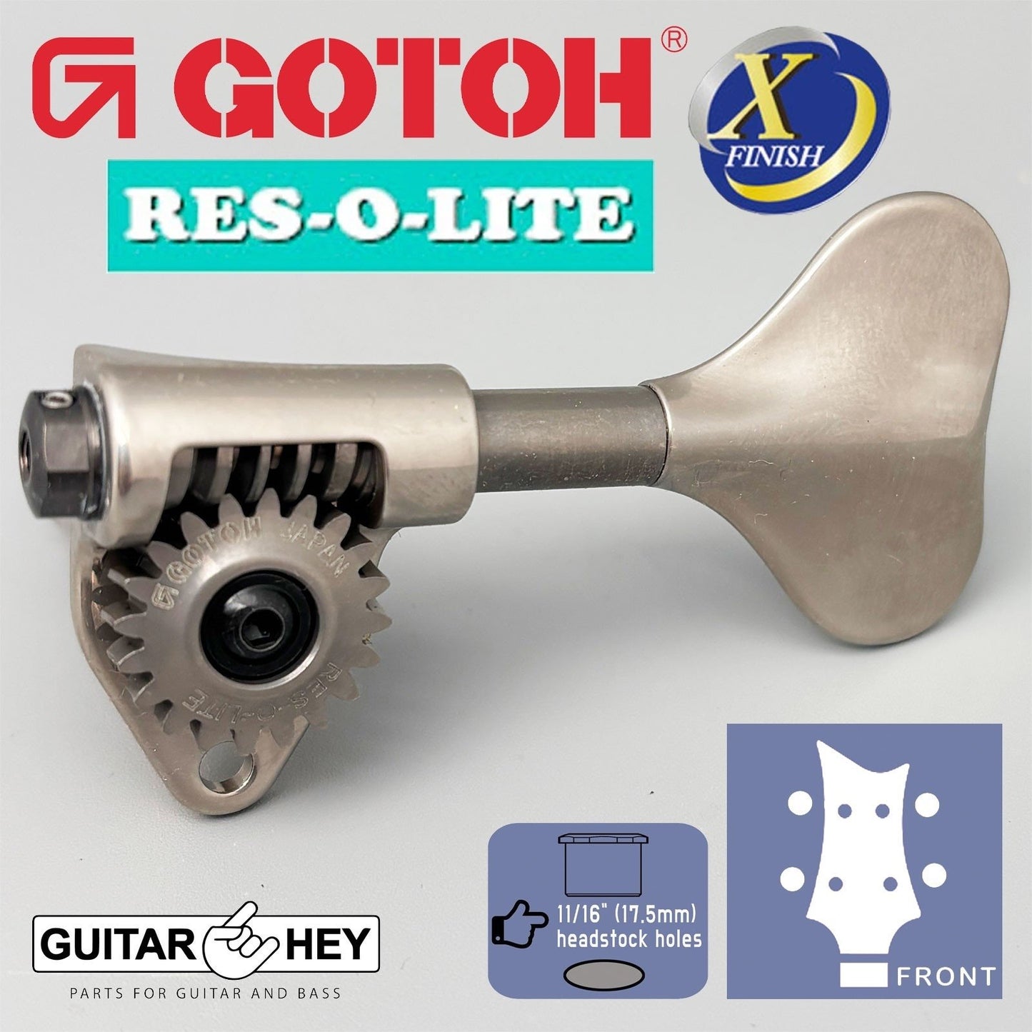 NEW Gotoh GRL510M-12 RES-O-LITE Bass 4-String L2+R2 Set 11/16", ANTIQUE X-NICKEL