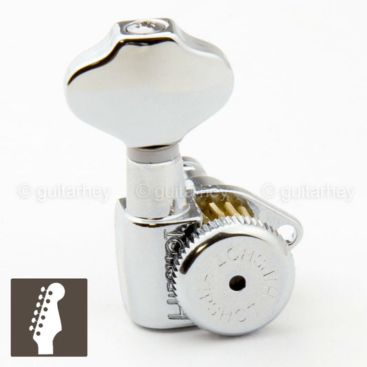 NEW Hipshot 6K1GL0C Grip-Locking STAGGERED 6 in line - BUTTERBEAN Buttons CHROME