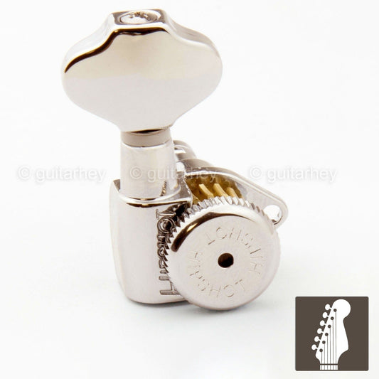 NEW Hipshot Grip-Lock STAGGERED LOCKING Tuners 6 In Line Butterbean - NICKEL