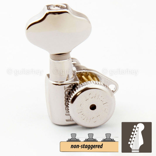 NEW Hipshot Grip-Lock Non-Staggered LOCKING TUNERS 6 In Line Butterbean - NICKEL
