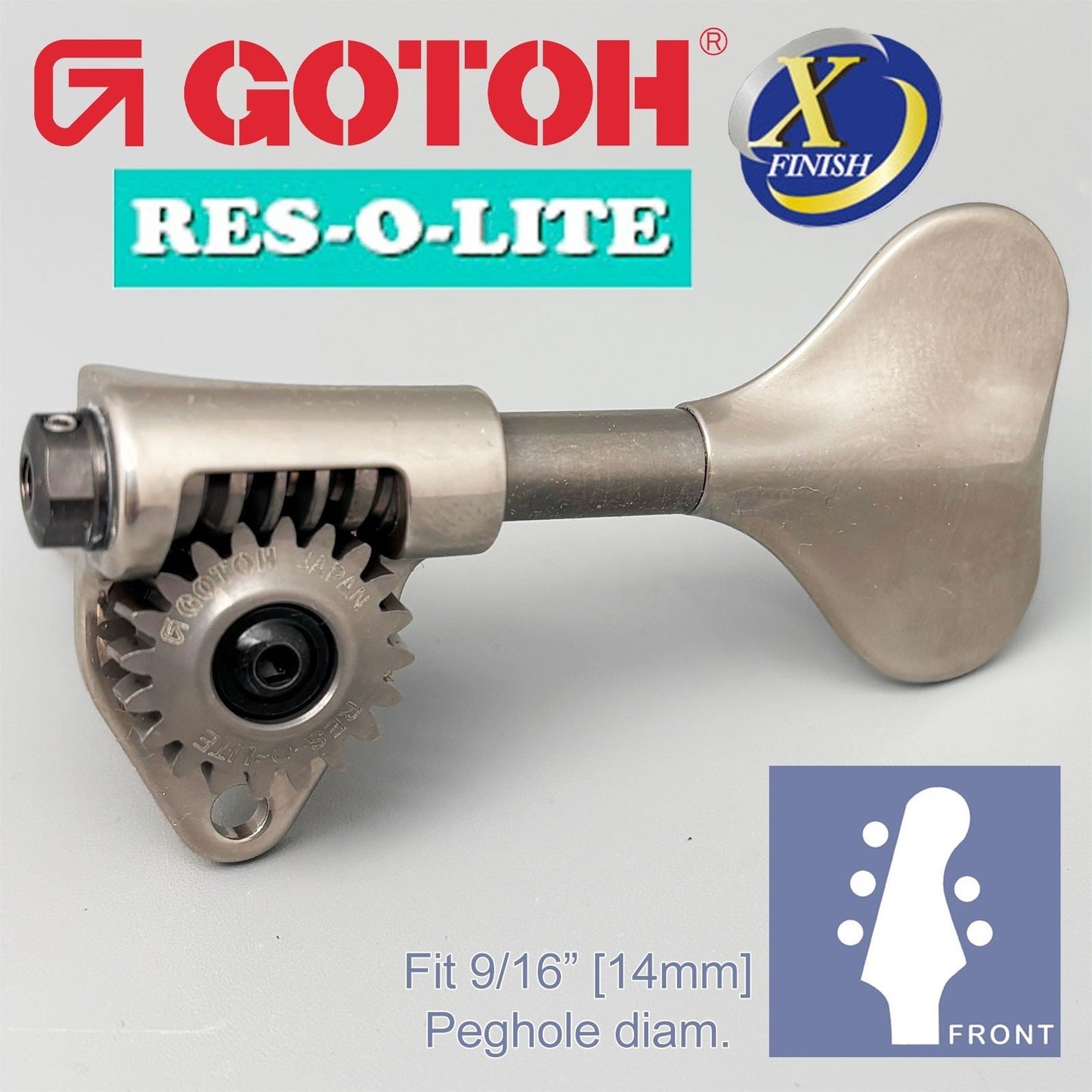 NEW Gotoh GRL510M-9 RES-O-LITE Bass 5-String L3+R2 Set 9/16", ANTIQUE X-NICKEL