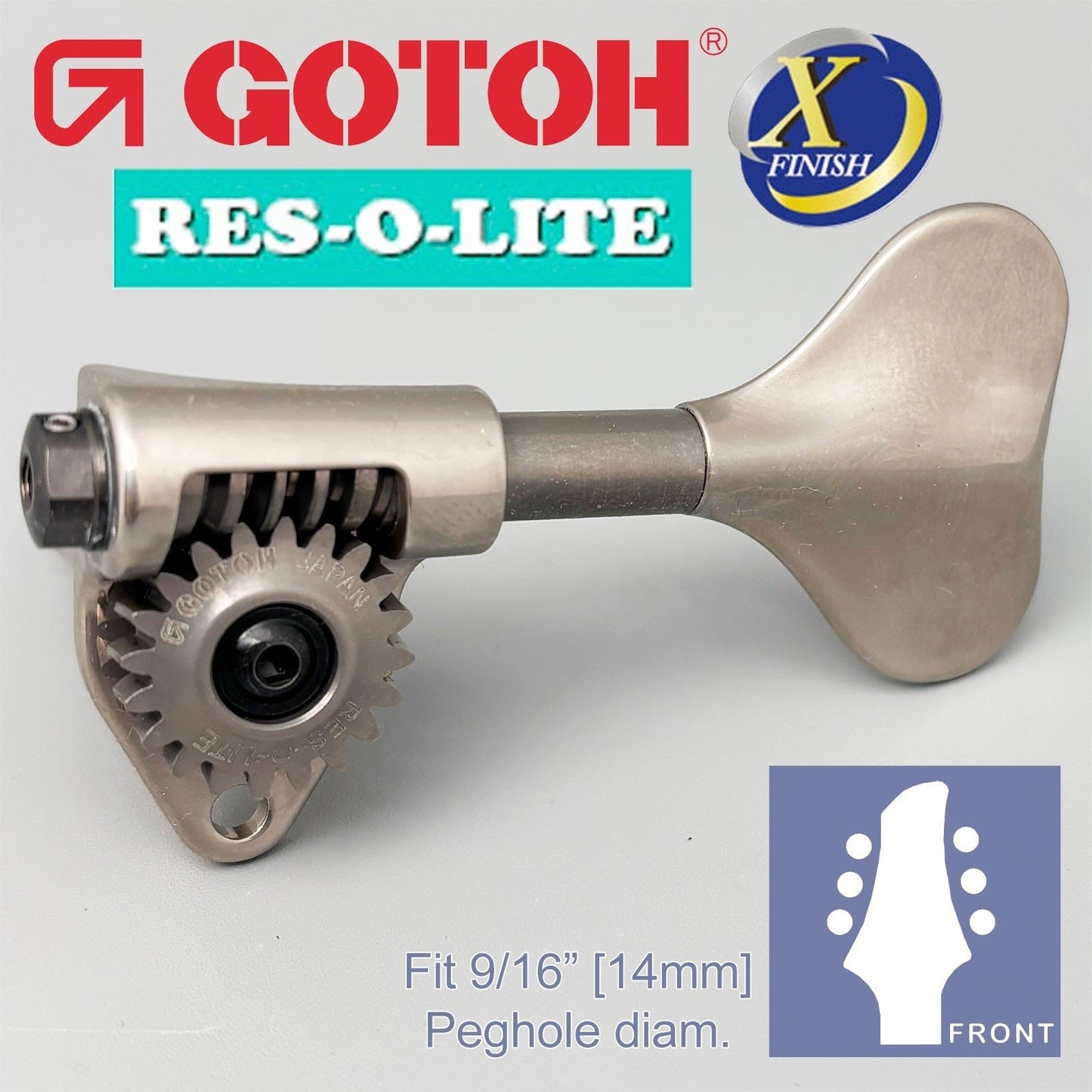NEW Gotoh GRL510M-9 RES-O-LITE Bass 6-String L3+R3 Set 9/16", ANTIQUE X-NICKEL