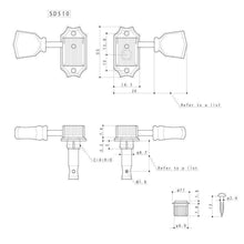 Load image into Gallery viewer, NEW Gotoh SD510-SL MG LOCKING Tuning Keys Set Keystone w/ C-A-R-D - 3x3 - GOLD