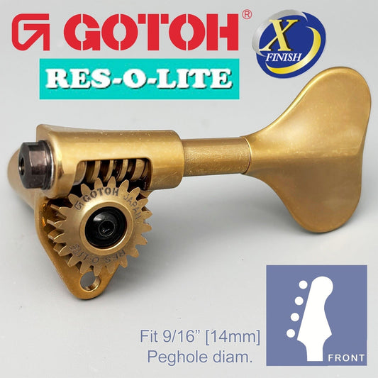 NEW Gotoh GRL510M-9 RES-O-LITE Bass 4-String in-line SET 9/16 - ANTIQUE X-GOLD