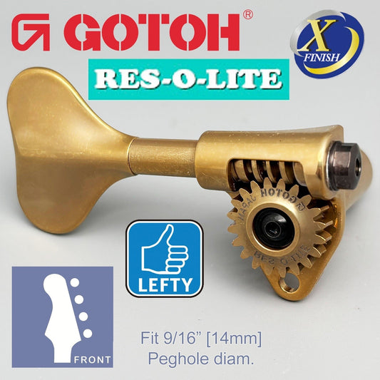 NEW Gotoh GRL510M-9 RES-O-LITE Bass 4-String LEFTY Set 9/16" - ANTIQUE X-GOLD