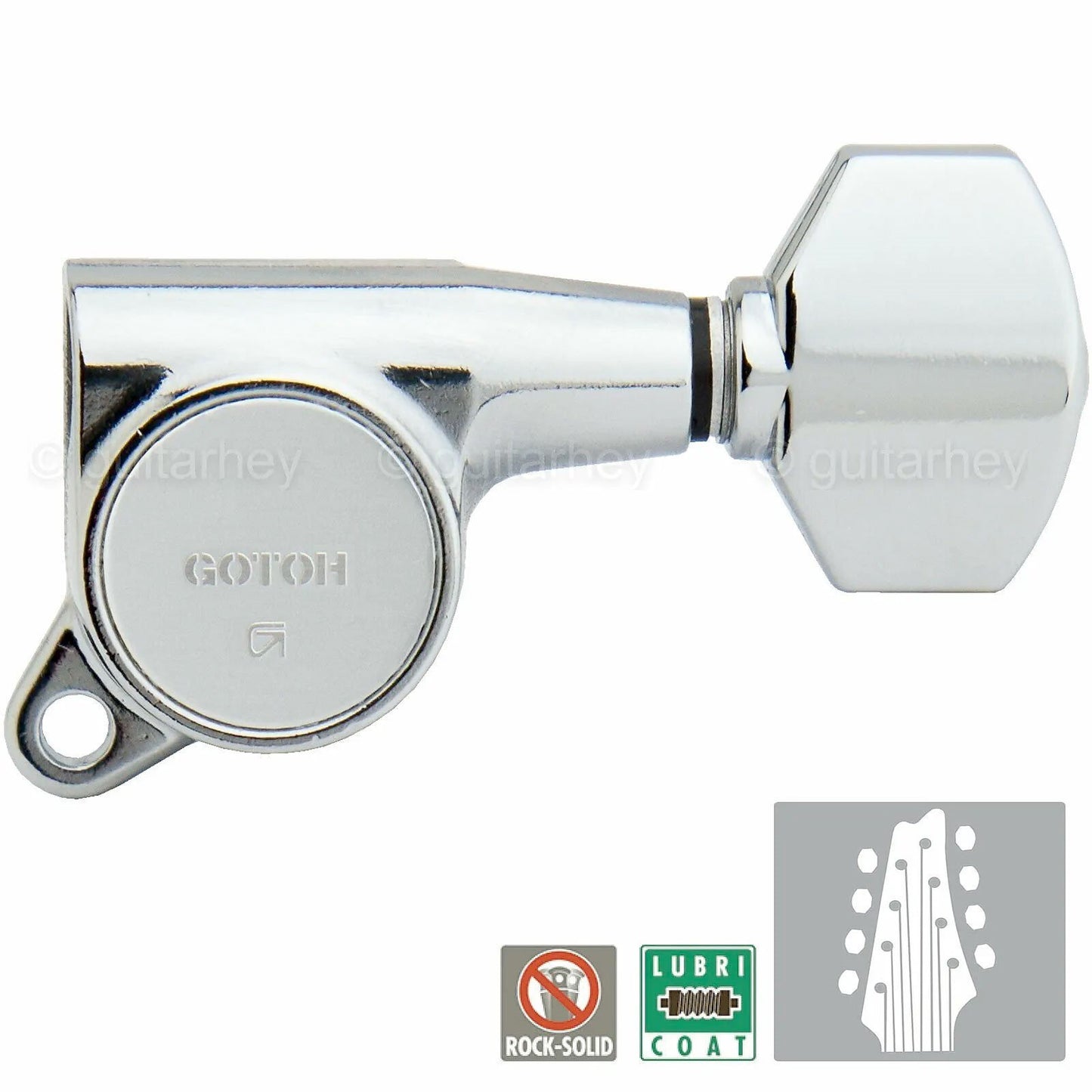 NEW Gotoh SG381-07 L4+R4 Guitar Tuners 8-String Set SMALL Buttons 4x4 - CHROME