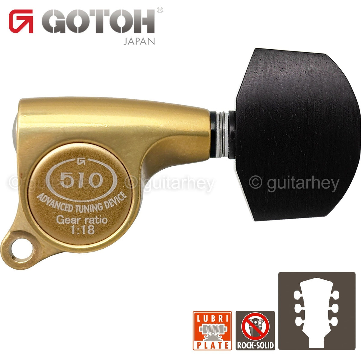 NEW Gotoh SGS510Z-EN01 L3+R3 Set Mini Tuners 1:18 Ratio 3x3 - ANTIQUE X-GOLD