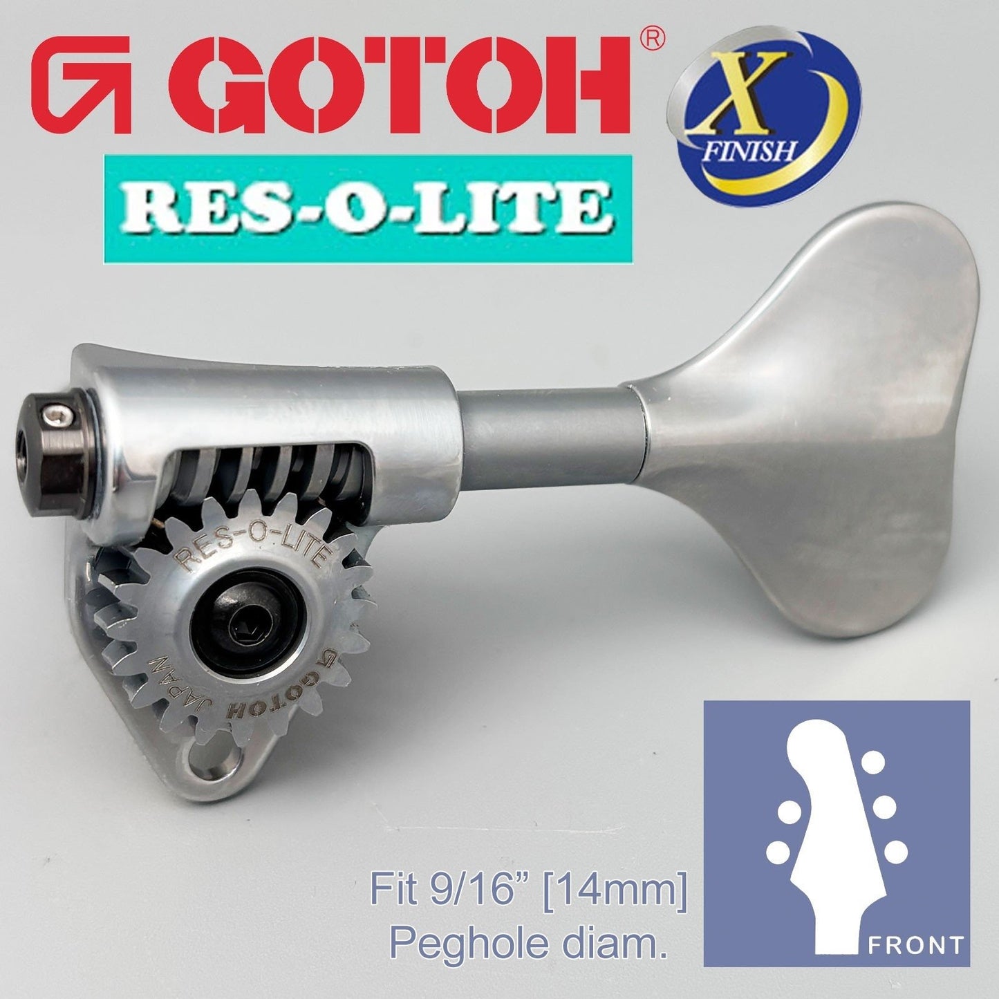 NEW Gotoh GRL510M-9 RES-O-LITE Bass 5-String L2+R3 Set 9/16" - ANTIQUE X-CHROME