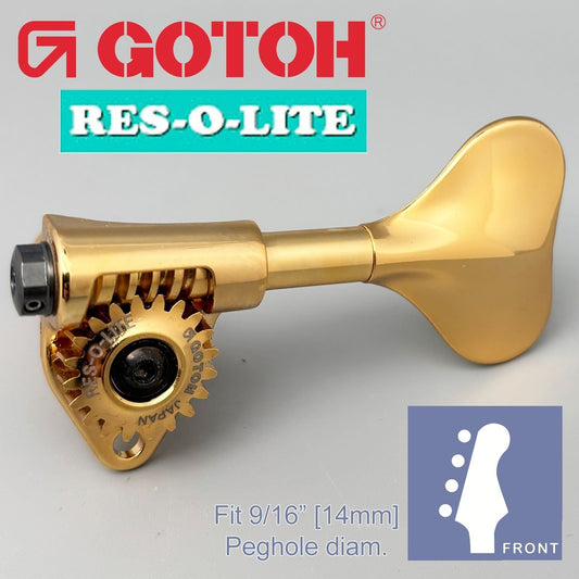 NEW Gotoh GRL510M-9 RES-O-LITE Bass 4-String in-line SET 9/16" [14mm] - GOLD