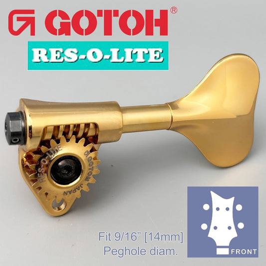 NEW Gotoh GRL510M-9 RES-O-LITE Bass 4-String L2+R2 Set 9/16" [14mm] - GOLD