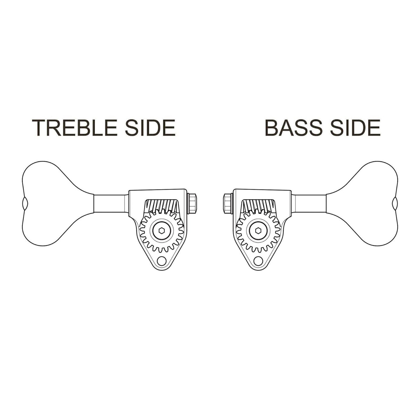 NEW Gotoh GRL510M-9 RES-O-LITE Bass 4-String L2+R2 Set 9/16" [14mm] - GOLD